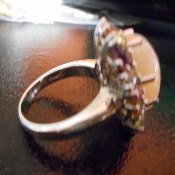 Ladies Large size Rhinestone Ring sz 10 I can't read the markings ... - Picture 3 of 7